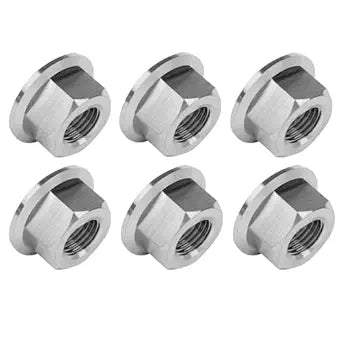 6PCS Titanium DIN6923 M5 M6 M8 M10 M12 M14 Hex Flange Nuts (M14 Pitch 1.5mm)