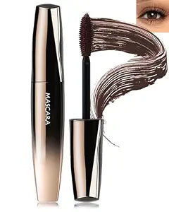Brown Waterproof Mascara, 5D Silk Fiber, Tubing Mascara Volume and Length