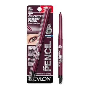 REVLON ColorStay Pencil Waterproof Eyeliner, 211 Cherry, 0.01 oz