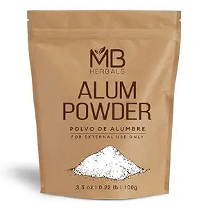 MB Herbals Alum Powder 100 Gram (3.5 oz) | Deodorant | After Shave | Leather Fabric and Paper Mordant | External Use Only