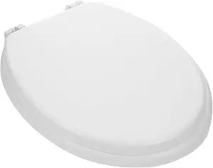 Soft Foam Elongated Toilet Seat Cushion White Compatible Mount