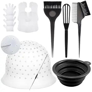 YOOVR 12pcs Hair Highlight Kit with Pre-Punched Silicone Cap and Dye Brush
