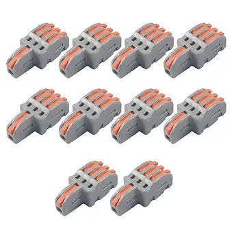 10 Pcs 1 in 3 Out 3 Wire Connector