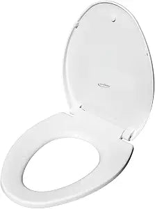 GenieBidet Elongated Soft Close Toilet Seat, Noiseless Toilet Cover Seat & Toilet Lids, Toilet Seat Elongated Mounting Tools & Attachments Included, White