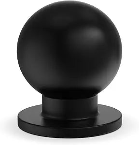 homdiy 50 Pack Black Cabinet Knobs, Kitchen Drawer Handles Round Ball Matte Hardware for Dresser, 1 Inch Single Hole Pulls