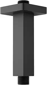 Matte Black Shower Arm with Flange, 4 inch, Short