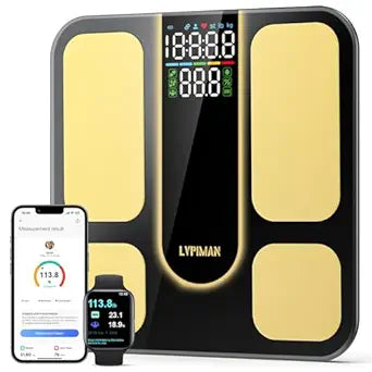 Professional Smart Scale for Body Weight, BMI, Body Fat, Muscle Mass, Highly Accurate 25 Body Composition Weighing Machine, Bathroom Digital Scale Large Display Sync with Fitness App, 402lb