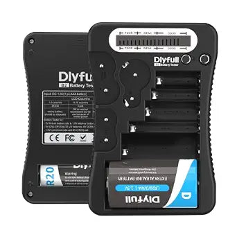 Dlyfull Battery Tester for AA AAA C D 9V, Button Cell & Household Batteries