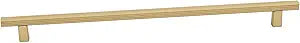 Alno A2905-18 Quadrato 18" Center to Center Modern Grooved Square Cabinet Bar Handle/Drawer Bar Pull - Italy - Champagne