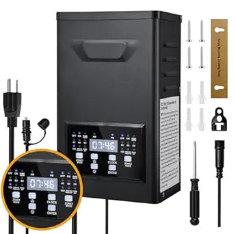 COLOER 600W Low Voltage Landscape Lighting Transformer with 2 Independent Control Output Zones, 120V AC to 12V/15V AC Low Voltage Power Pack with Timer and Photocell Sensor for Outdoor Lights