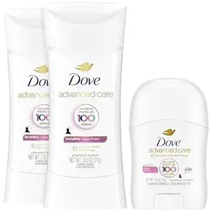 Dove Antiperspirant Deodorant for Women, Clear Finish, 2-Pack + Travel-Size ��� No White Marks, Pro-Ceramide Technology, Vegan & Cruelty-Free