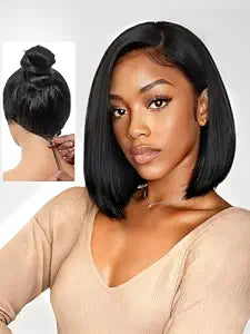 Glueless Bob Wig Human Hair Pre Plucked Pre Cut 6x4 HD Bob Lace Wig 12 Inch