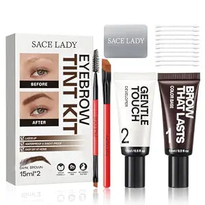 SACE LADY Eyebrow Color Kit for Women, Long Last & Waterproof, DARK BROWN