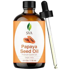 SVA Papaya Seed Carrier Oil, Glass Bottle with Dropper, 4 Fl Oz (118 ml)