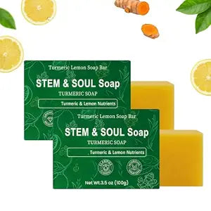 Turmeric Lemon Soap Bar Cleansing Skincare Set 3.5oz (2PCS, 3.5Oz)