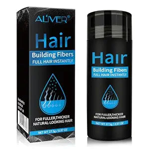 Aliver Hair Fibers for Thinning Hair - Black - 27.5Gr,Undetectable Natural Formula, Thicker Fuller Hair in 15 Seconds, Conceals Hair Loss, Look Younger, for Men & Women Patchy Bald Spot,Crown