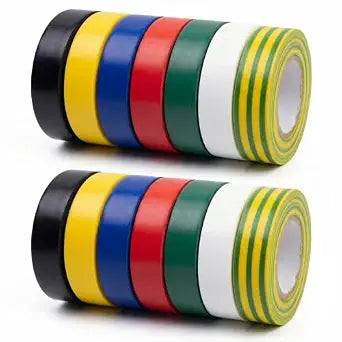 Tavira Colored Electrical Tape, 0.7 Inch x 66 Feet x 14 Rolls, Waterproof, Flame & Weather Resistant, Strong Adhesive for Home Auto Vehicle Wiring, 924 Feet in Total