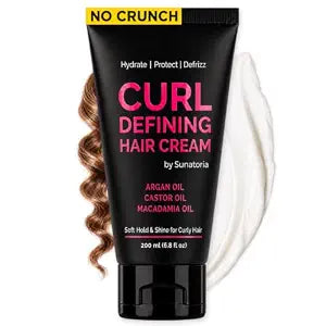 SUNATORIA Curl Cream, Lightweight Anti-Frizz Curl Defining Cream, 6.8 fl oz