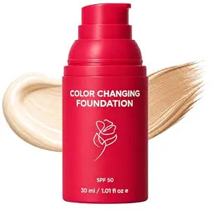 Color Changing Foundation -Skin Tone Adapting Liquid Foundation for Women
