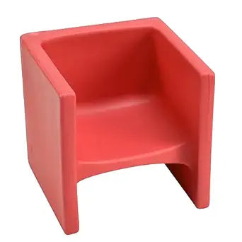 Children's Factory 3-in-1 Cube Chair for Kids, Flexible Seating Classroom Furniture, 1-Pack, Red