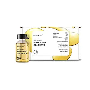 BRILLARE 20% Rosemary Oil Shots For Rapid Hair Growth | Improves Thickness | Controls Hair Fall & Nourishes Scalp | 100% Natural, Non Greasy Hair Oil Shots For Men & Women