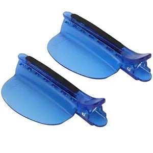 Heat Insulation Sectioning Clips, 2PCS Blue Hair Styling Clips - Wig & Extension Separator Tools 7-Tooth Design (9.5x4.5cm/3.7x1.7in) for Highlighting, Dyeing, Salon & Home Use