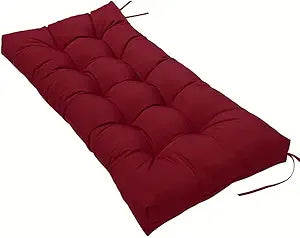 SEAHOME Waterproof Indoor/Outdoor Garden Bench Seat Cushions,Tufted Loveseat Cushion for Patio Furniture,Swing, Wicker, Garden Bench, Indoor, Shoe Storage, Window (51.1 X 19.6 Inch, Dark Red)