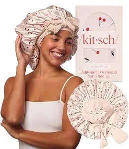 Kitsch XL Satin Bonnet for Sleeping - Cherry Print