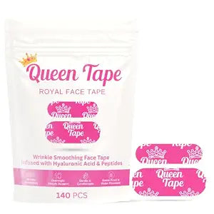 Queen Royal Face Tape - Hyaluronic Acid & Skincare Infused - For Fine Lines and Wrinkle Smoothing Gentle