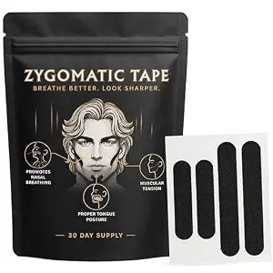 Zygomatic Face Tape - Zygo Tape Face Strips for Facial Posture & Definition | Skin-Friendly Cotton Face Tape for Men & Women, Daily Myofunctional Habits - 120 Strips, 30 Day Supply