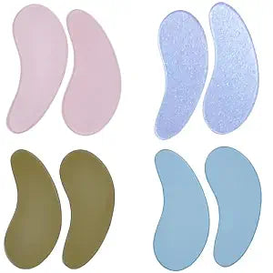 Under Eye Patches for Lash Lift and Eyelash Extension - Durable Gel Pads to Separate Upper & Lower Lashes - Sticky Moon Shape Patch Fits Eyelids - Eyelash Mask Cover in 4 Colors