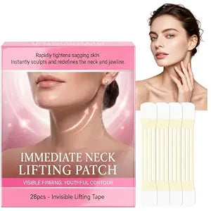 Neck Tape Lift Invisible, 28Pcs Matte Neck Lift Tape for Visibly Firmer Appearance, Gentle Firming Patch for Double Chin Look and Jawline Contouring, Daily Cosmetic Use