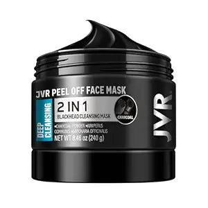 JVR Peel Off Face Mask, Charcoal Peel Off Black Mask, Facial Mask for Surface Cleansing For Men & Women, All Skin Types, 8.46 oz (240 g)