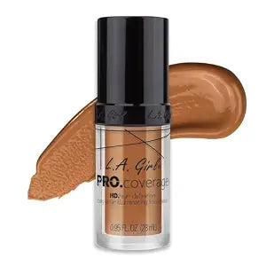 L.A. Girl Pro Coverage Liquid Foundation, Warm Caramel, 0.95 Fl Oz