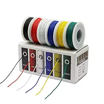 Hook up Stranded Wire Kit 20 Gauge 6 Colors 19.6 feet Each Electrical Wire 20 AWG PVC Wire