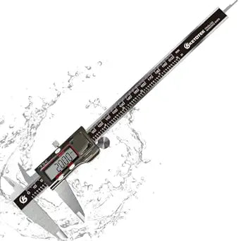 KETOTEK Digital Caliper 8" Electronic Caliper IP54 Splash Proof, Measuring Tool with Stainless Steel, Micrometer LCD Screen, Switch from Inch Metric, Auto-Off for 3D Printing, Jewelry (200 mm)