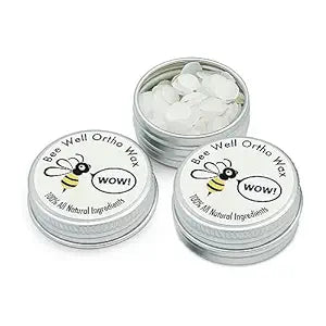 Bee Well Ortho Wax | Pure | All Natural Extra Firm Braces Wax | Protect, Prevent & Relieve Orthodontic Braces Discomfort & Mouth Pain | 2 Recyclable Jars | 150 Total Pieces of Wax for Braces