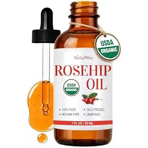 BodyJ4You Rosehip Oil for Face - Organic Cold Pressed Rose Hip Oil for Skin