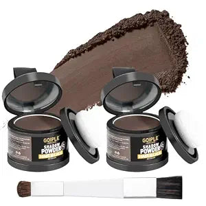 Root Cover Up Powder Hairline Powder for Women Root Touch Up Hair Color for Bald Spots, Eyebrows, Beard Line, Hair Loss Thinning Hair Shadow Cover Up 2 Pack (Dark Brown)