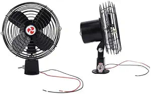 Aramox 12V RV Quiet Cooling Fan 2 Speed Switch Heavy Duty Metal Car Fan for Truck RV Car Boat Bus (6 inch)