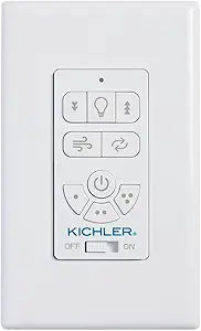 AC Standard Full Function Wall Remote Control, Modern, Slim Design, 3 Speed Settings, Breeze Mode, 370155