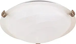 Nuvo 60/271 16-Inch Brushed Nickel Tri-Clip Flush Dome with Alabaster Glass