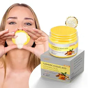 Kojic Acid and Turmeric Cleansing Pads, 50 Pcs, for Face Cleansing and Exfoliation