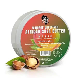RA COSMETICS 100% African Shea Butter, Mango Scented, 6 Ounce