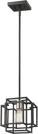 Z-Lite 1 Light Mini Pendant 454MP-BK-BN