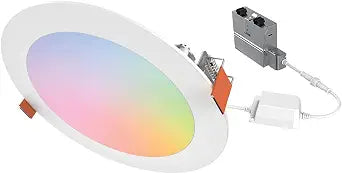 HALO HLB LED Recessed Lighting 6 in Smart Wi-Fi RGBWW Canless ceiling Light