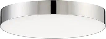 Maxim Lighting Trim 5" 1-Light Flush Mount | Polished Chrome Finish | White Polycarbonate Shade | Transitional Flush Mount | Ideal for Bedrooms, Hallways & Entryways | Dimmable | 57660WTPC