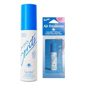 Vacation Super Spritz SPF 50 Face Sunscreen Spray and Air Freshener Bundle