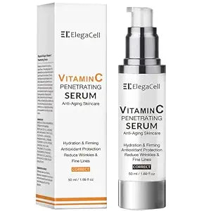 ElegaCell Super Vitamin C Serum for Women Over 70 - All-in-One Hydrating Anti-Aging Formula by Vitamin C, Hyaluronic Acid, Caffeine-Firming, Hydrating,Lifting, Face Wrinkles 1.69 fl oz