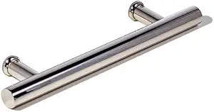 KEYTIGER 12 Inches 1-Sided Stainless Steel Modern Entry Door Handle Pull in Chrome Mirror Polished Finish, Push Pull for Shower Glass Door Sliding Barn Doors Exterior Interior Doors, Round Shape Bar